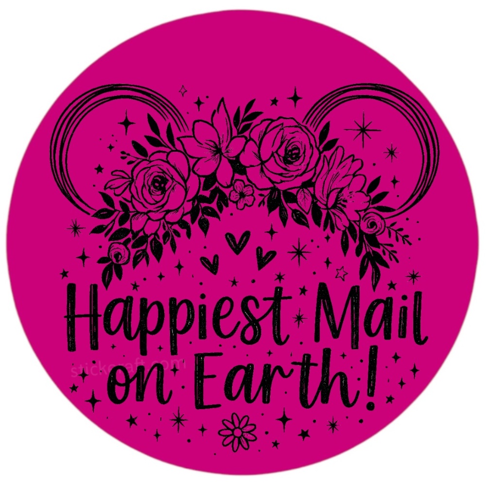 Happiest Mail on Earth Sticker 2” | Cute DISNEY Label | Small Biz Packaging - Picture 7 of 14